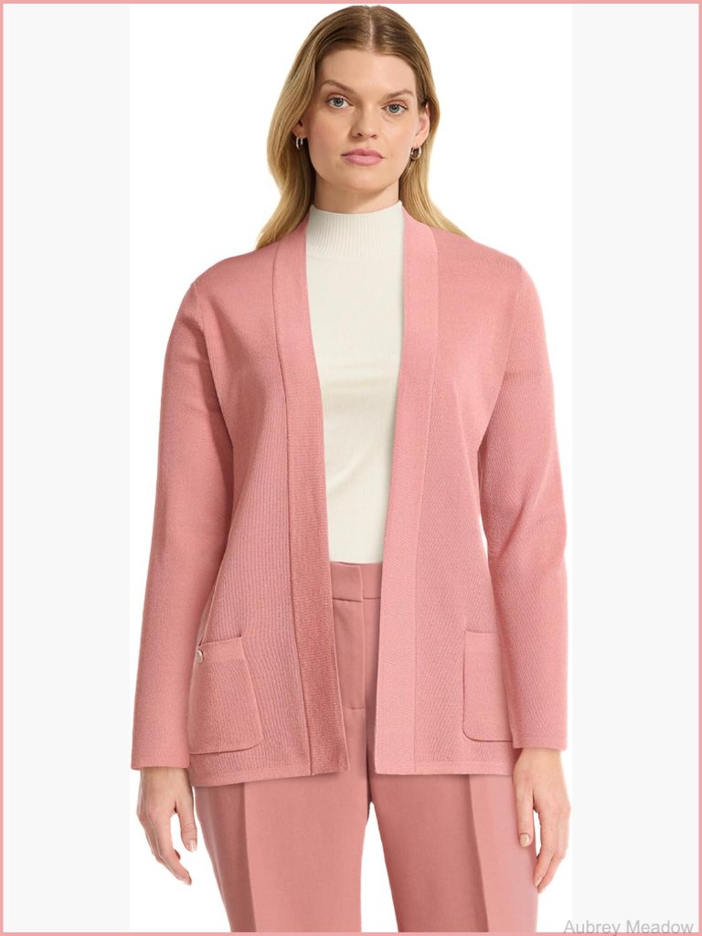 Long Sleeve Cardigan Sweater - Soft Knit, Pull On, Regular Fit